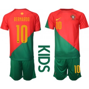 Lacne Dětský Futbalové dres Portugalsko Bernardo Silva #10 MS 2022 Krátky Rukáv - Domáci (+ trenírky)